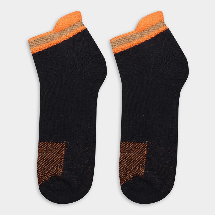 Men's Light Gray, Deep Black, Bright White Ankle Sports Socks, Navy Blue, large image number null