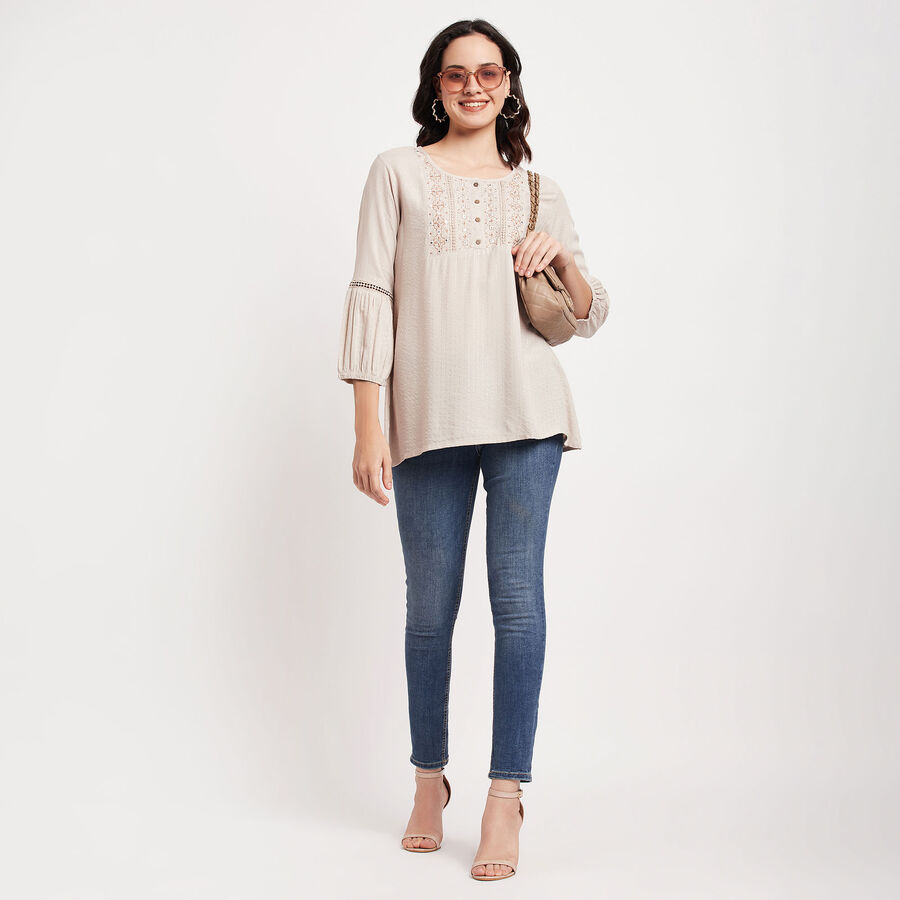 Embroidered Kurti, गहरा पीला, large image number null