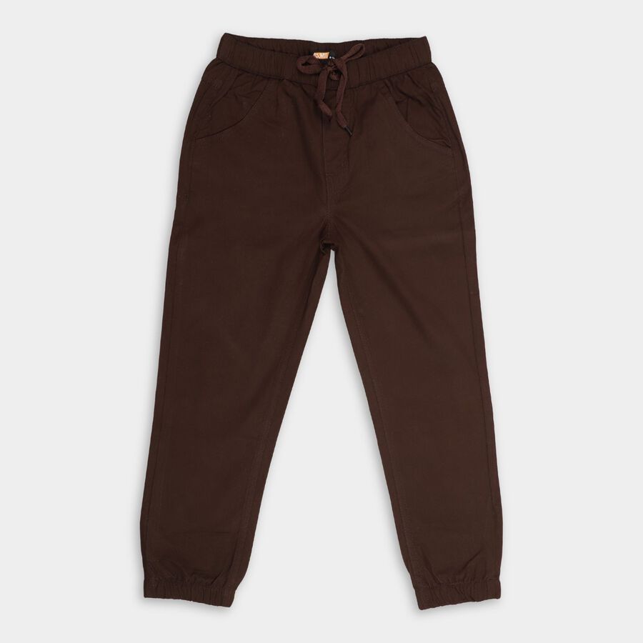 Boys'100% Cotton Trousers, Brown, large image number null