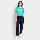 Ladies' 100% Cotton Crop  Top, Dark Green, small