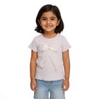 Girls Light Lavender Round Neck Casual T-Shirt, लाइलेक, small