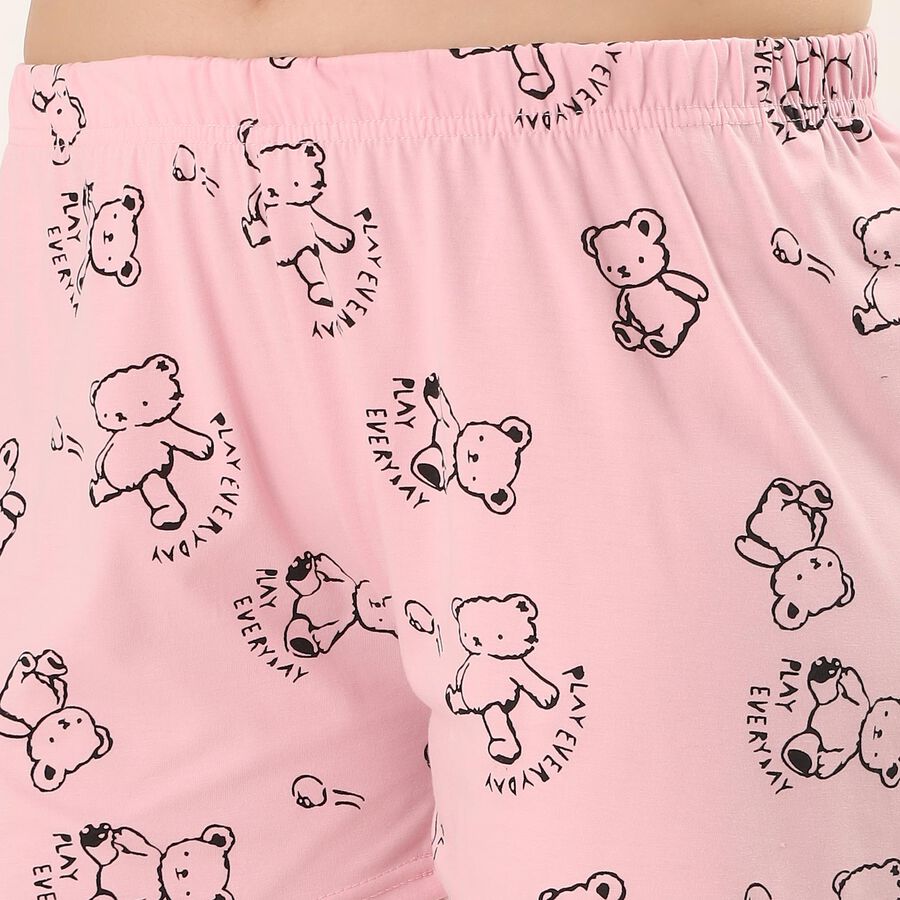 Women's Pink Regular Fit Drawstring Contrast Trim Shorts, गुलाबी, large