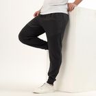 Men's Jet Black Regular Fit Jogger Track Pants, Dark Grey, small image number null