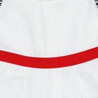 Infants' White Cotton Nautical Print Flutter Sleeve Frock, नेवी ब्लू, small image number null