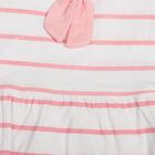 Infants' Pink Striped Fit and Flare Frock, गुलाबी, small