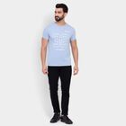 Men's Round Neck Half Sleeves T-Shirt, Sky Blue, small image number null