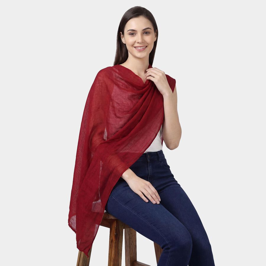 Women's Maroon Casual Dupatta, Maroon, large