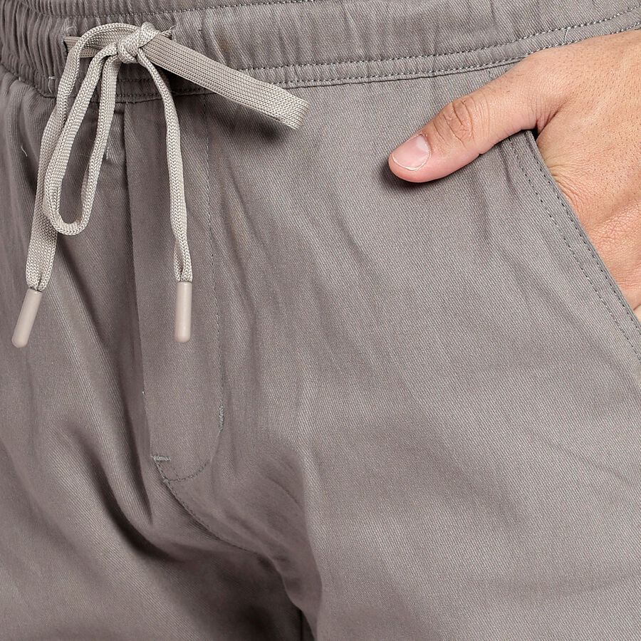 Men's 100% Cotton Slim Fit Casual Trousers, हल्का ग्रे, large image number null