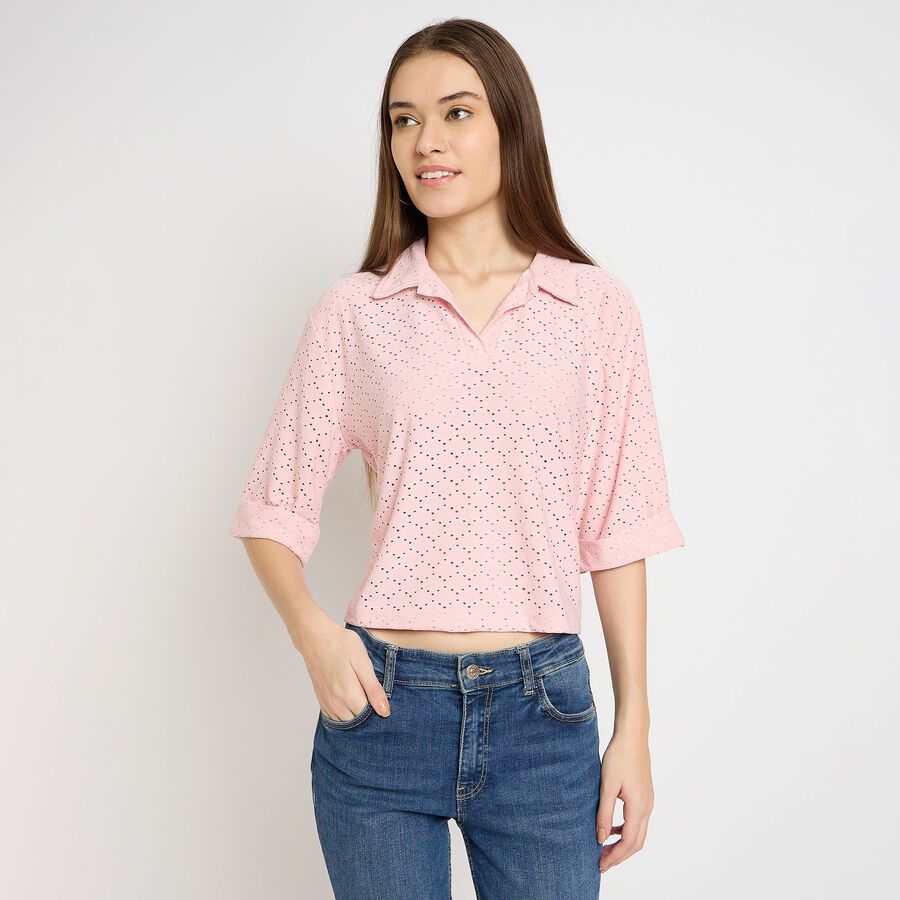 Ladies'  Crop  Top, हल्का गुलाबी, large image number null
