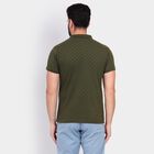 Men's Collared Half Sleeves T-Shirt , ओलिव, small
