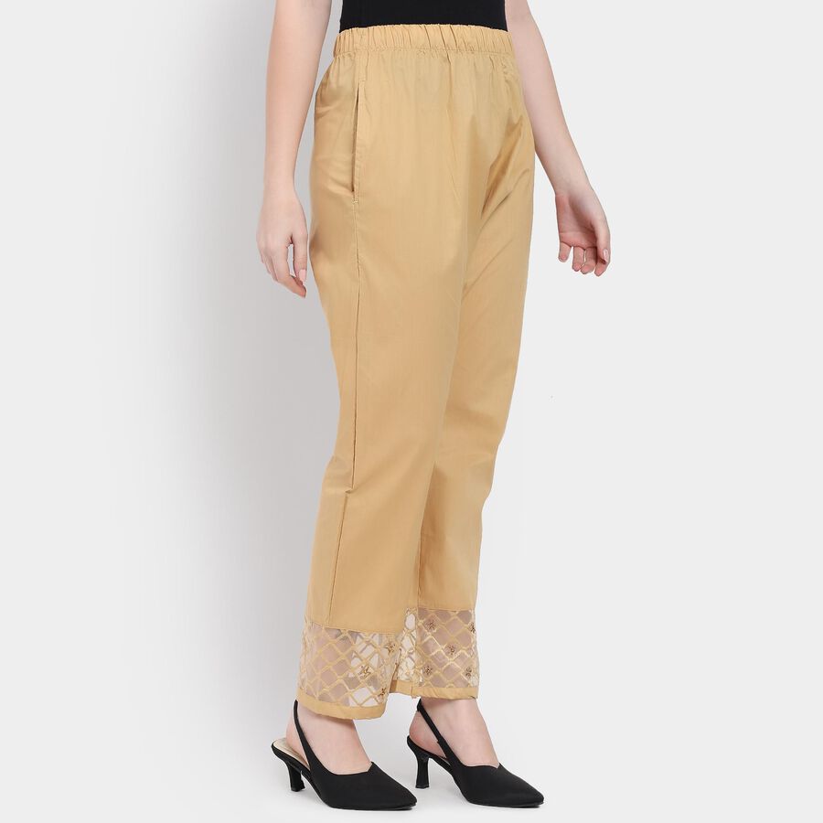 Ladies' 100% Cotton Palazzos, Beige, large