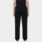 Women's Black Slim Fit Side-Striped Track Pants, काला, small