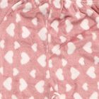 Girls' Muted Pink Heart Printed Winter Pyjama, Light Pink, small image number null