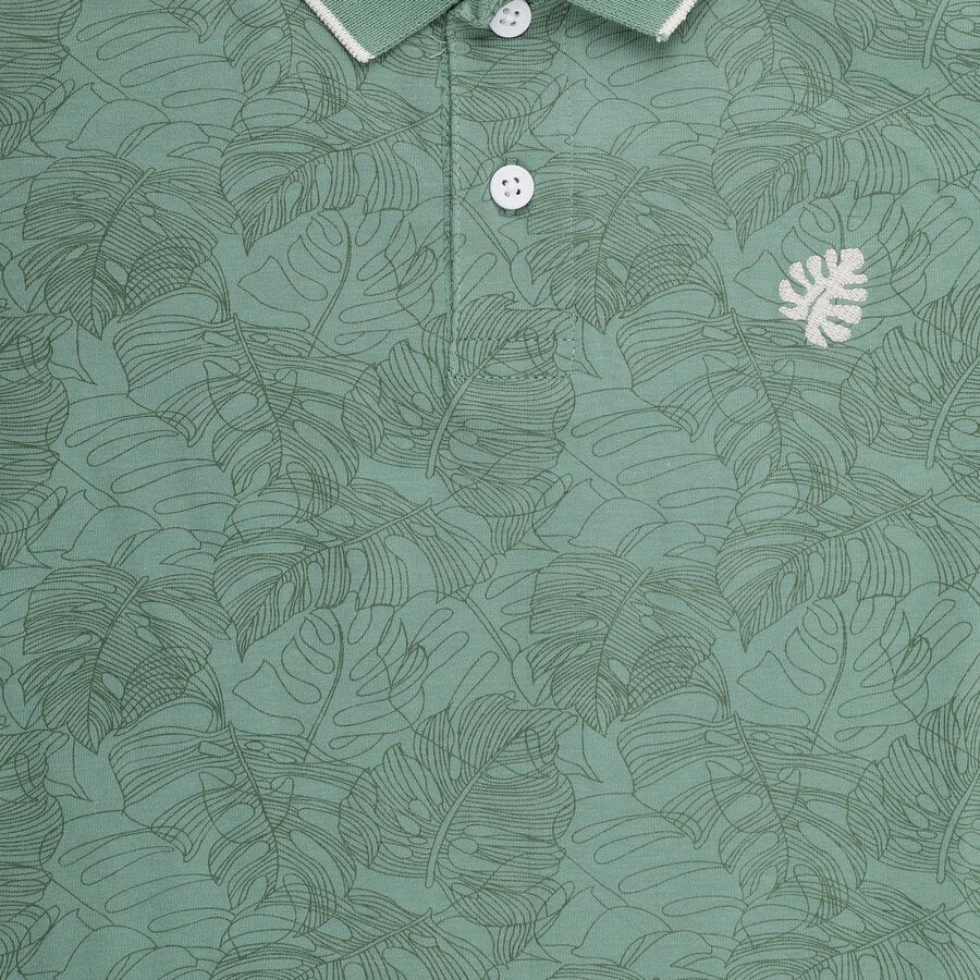 Boys' Mint Round Neck Casual T-Shirt, Light Green, large