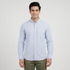 Men Light Blue Cotton Casual Shirt, हल्का नीला, small