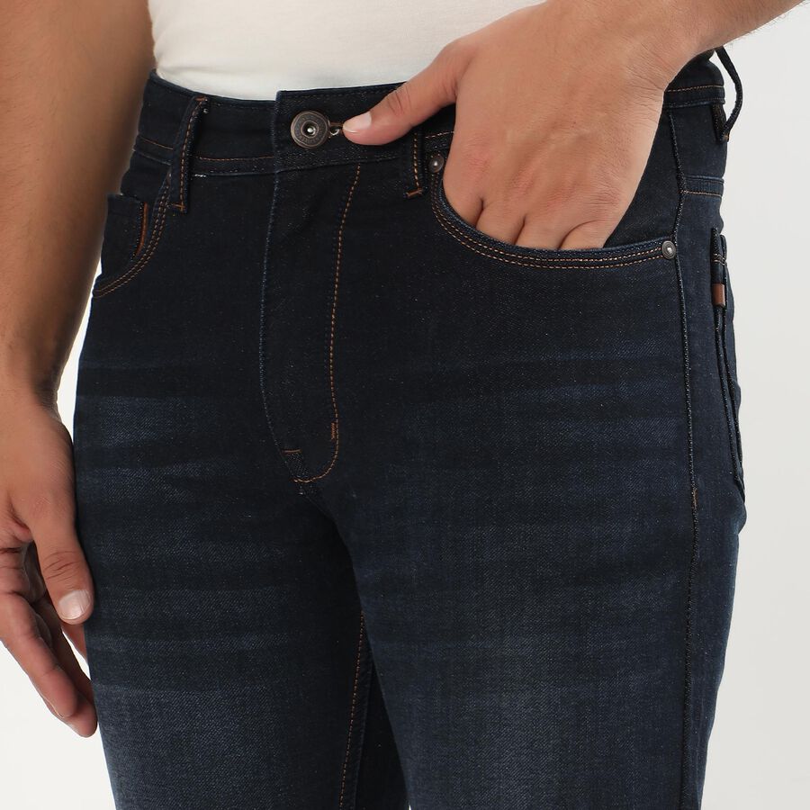 Men's Dark Indigo Skinny Fit Jeans, Dark Blue, large image number null