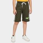 Boys' Olive Green Regular Fit Side Stripe Jamaican Shorts, Olive, small