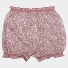 Girls Pink Regular Fit Floral Print Bloomer, Light Pink, small
