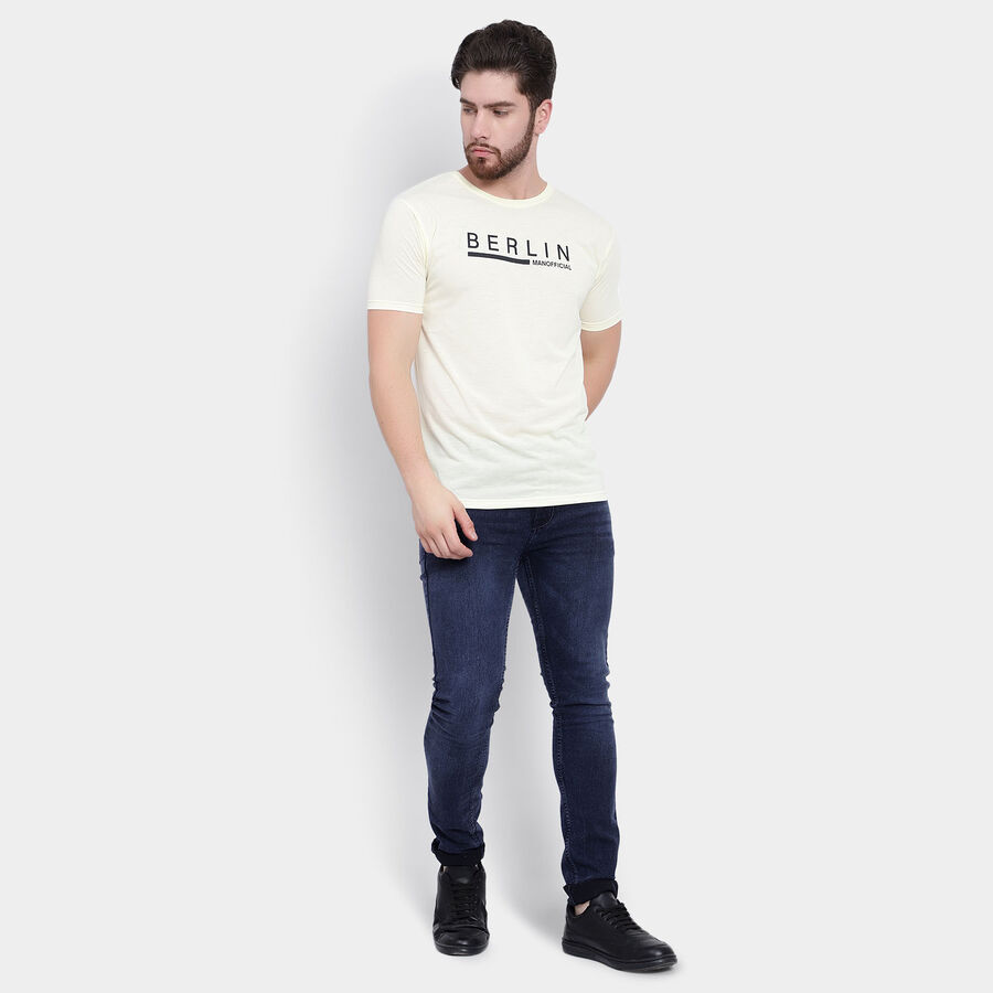 Round Neck T-Shirt, Yellow, large image number null