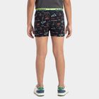 Boys' Navy Blue Regular Fit Printed Trunks, नेवी ब्लू, small