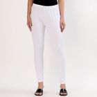 Women's Bright White Cotton Blend Comfortable Churidar, सफ़ेद, small image number null