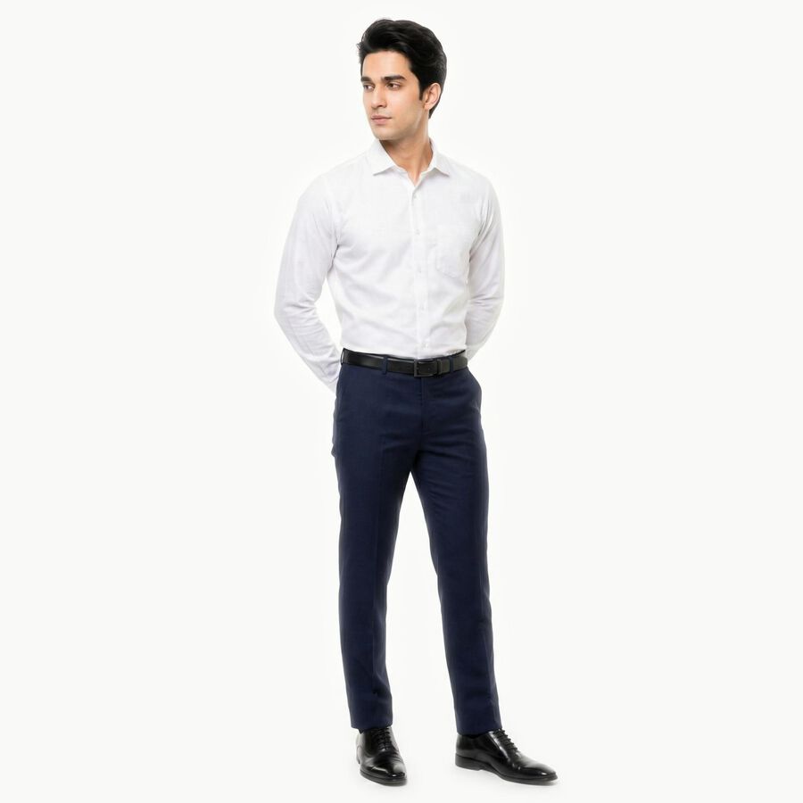 Men's White Formal Shirt, White, large