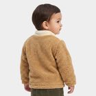 Infants Beige Stand Collar Zip-Up Sweatshirt, Beige, small