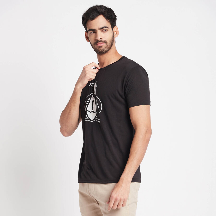 Round Neck T-Shirt, Black, large image number null