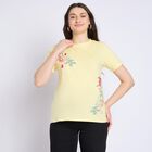 Ladies' 100% Cotton Round Neck T-Shirt , Yellow, small