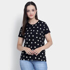 Cotton Round Neck T-Shirt, Black, small image number null