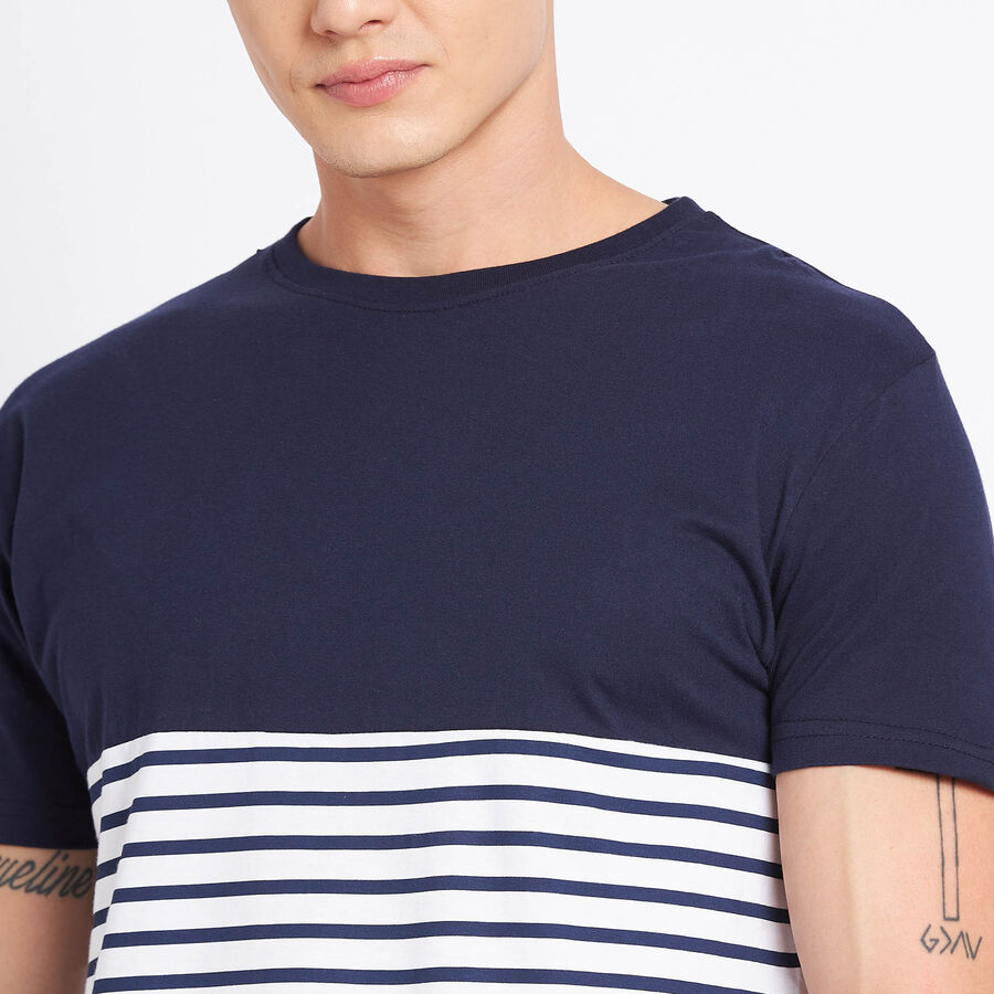 Cotton Round Neck T-Shirt, White, large image number null