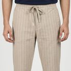 Men's Grey Slim Fit Casual Trousers, हल्का ग्रे, small