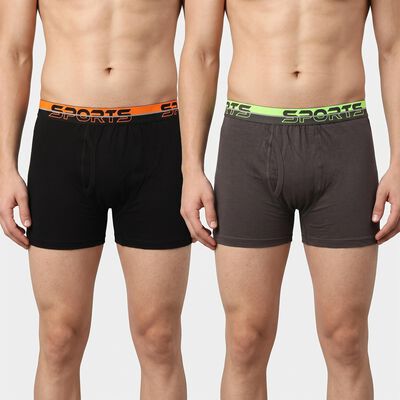 Men's Grey Regular Fit Solid Trunks