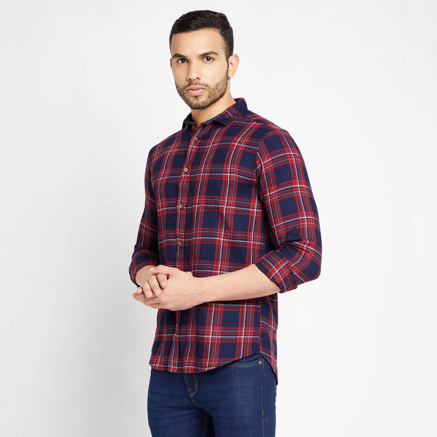 Cotton Checks Casual Shirt, Red, large image number null