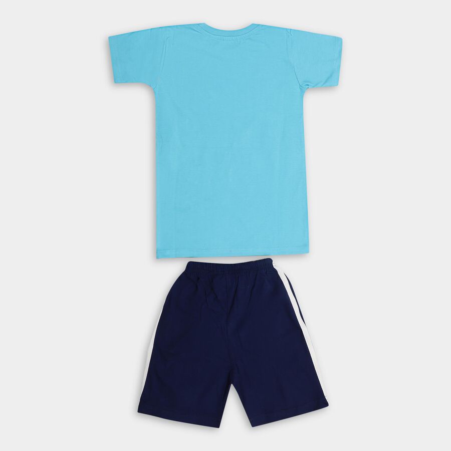 Boys' 100% Cotton Knit Baba Suit, Light Blue, large image number null