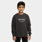 Boys' Dark Grey Crew Neck Graphic Sweatshirt, गहरा ग्रे, small image number null