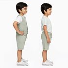 Infants' Light Green Cotton Round Neck Checkered Baba Suit, Light Green, small