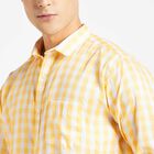 Checks Slim Fit Casual Shirt, Yellow, small image number null