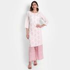 Printed Straight Kurta, Off White, small image number null