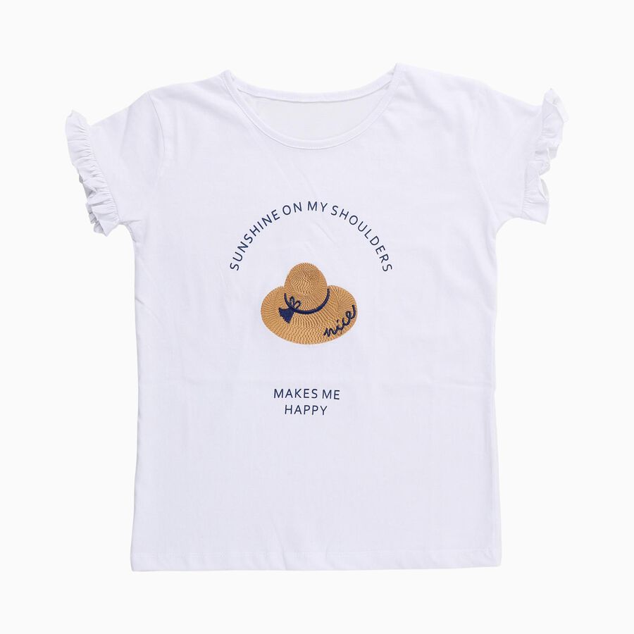 Girls' T-Shirt, White, large image number null