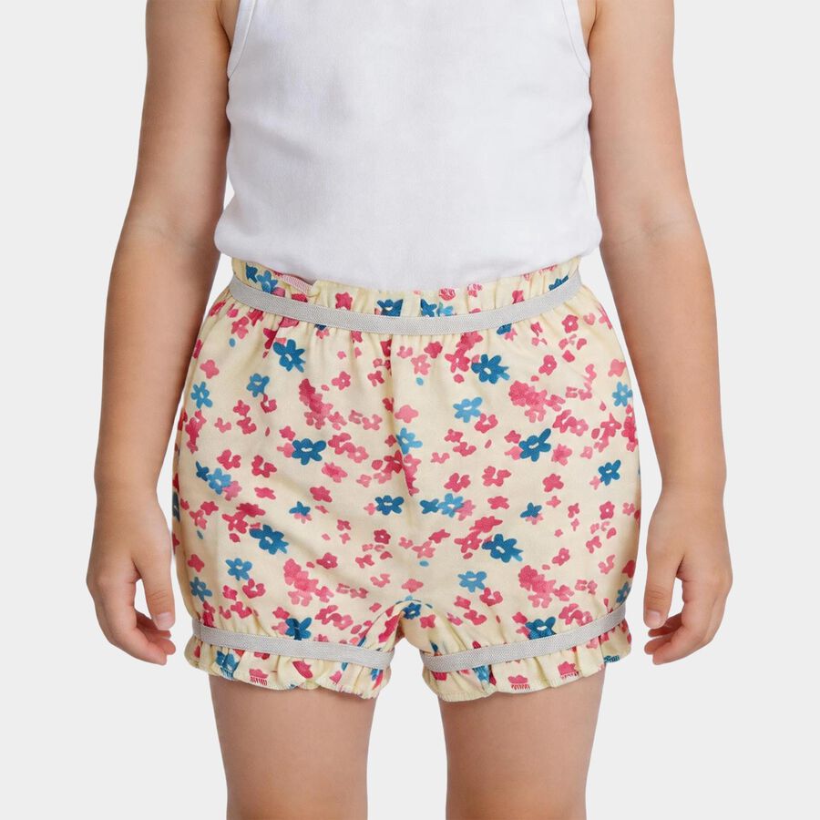 Girls Yellow Regular Fit Solid Bloomers, पीला, large