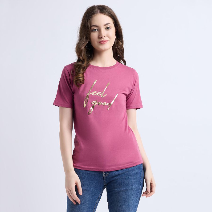 Ladies' Round Neck T-Shirt , Purple, large image number null