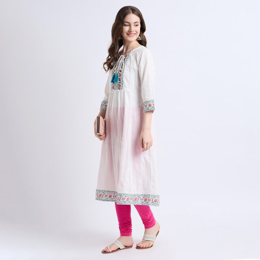Ladies' Kurta , सफ़ेद, large image number null