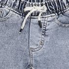 Boys' Light Blue Slim Fit Printed Jogger Jeans, हल्का नीला, small image number null