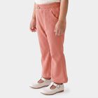 Girls' Pink Flared Fit Textured Trousers, Light Pink, small