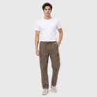 Men's Dark Grey Slim Fit Cargo Trousers, गहरा ग्रे, small