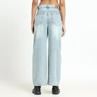 Women's Light Blue Wide Leg High Rise Jeans, Light Blue, small image number null