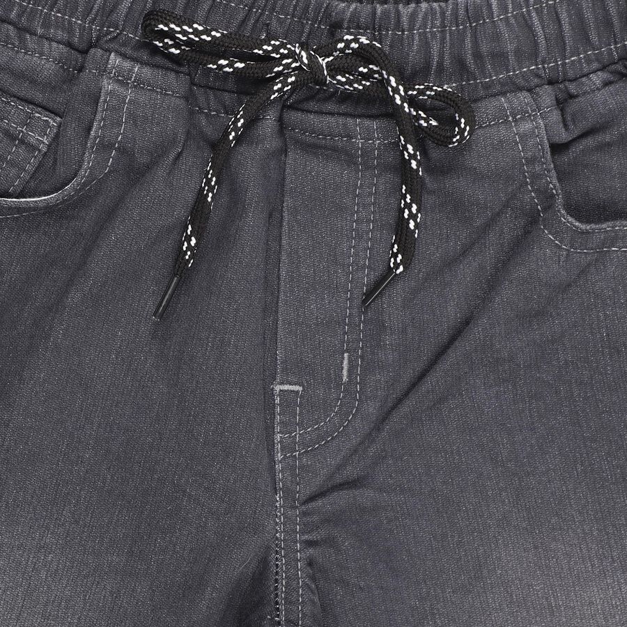 Boys Charcoal Grey Regular Fit Elastic Waist Jeans, Light Grey, large image number null