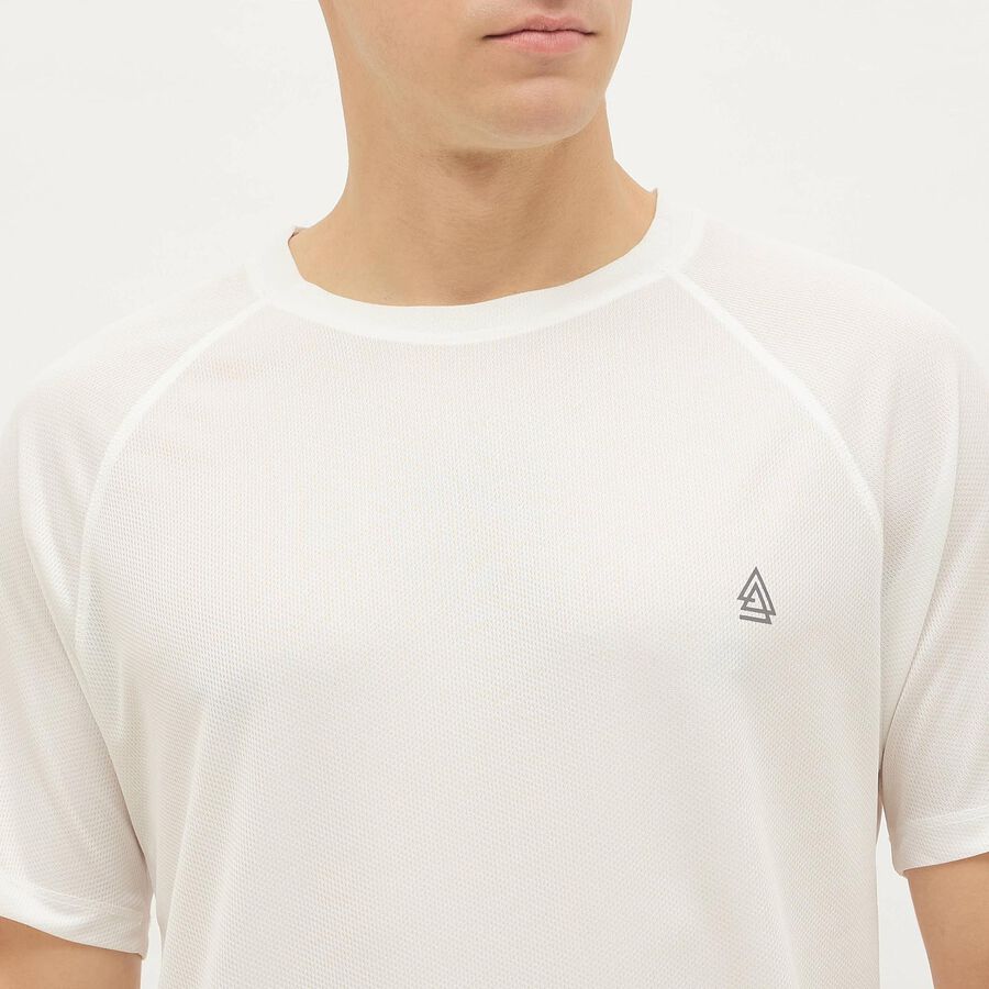 Men's Bright Snow White Crew Neck Athleisure T-Shirt, White, large