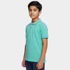 Boys' Dark Green Cotton Blend Crew Neck Graphic Printed T-Shirt, गहरा हरा, small